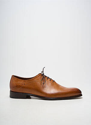 Derbies matière lisse talon bas marron FLECS homme