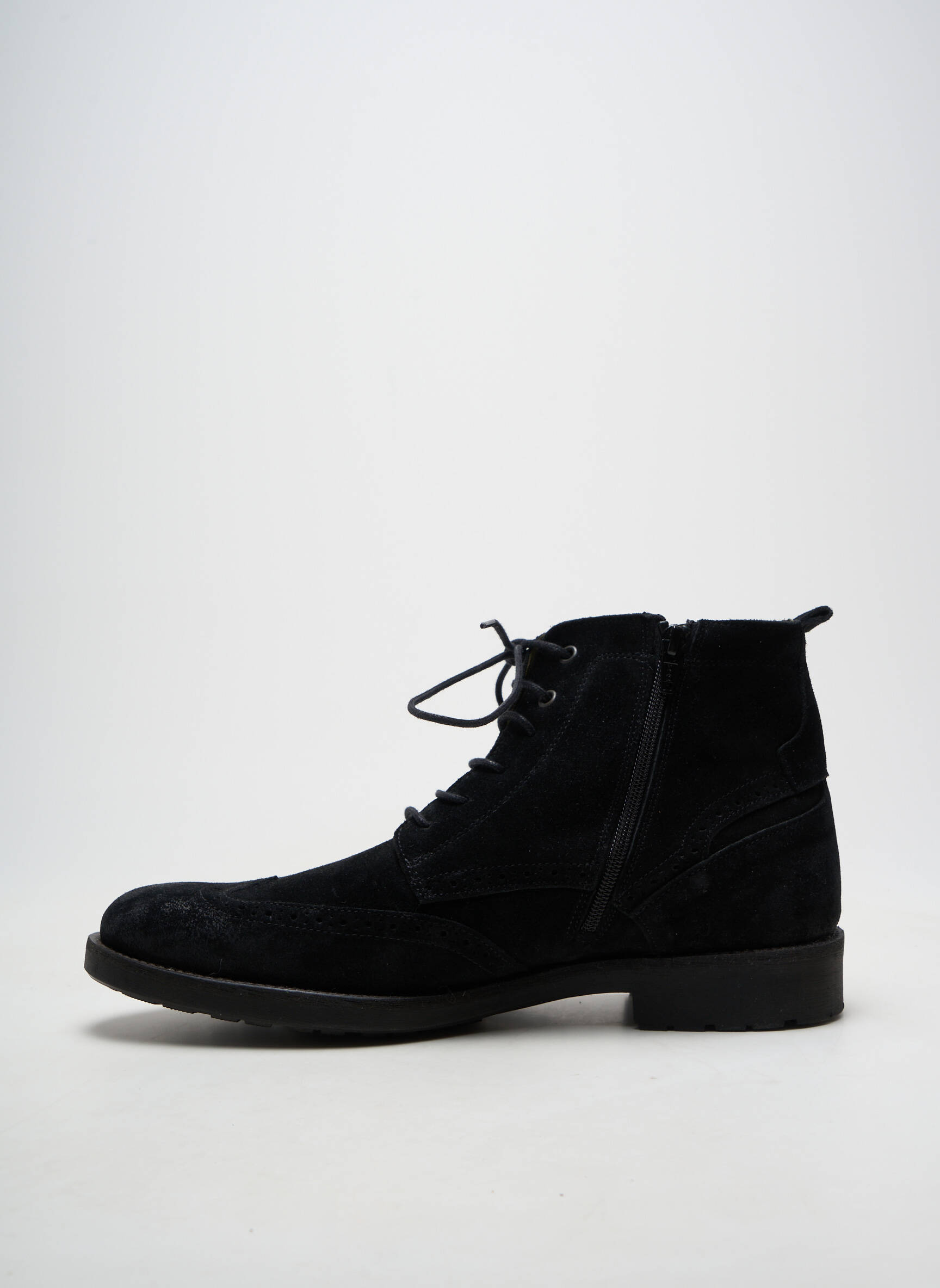 Bottines/boots fermeture zippée talon bas noir ROOTSHELTER homme