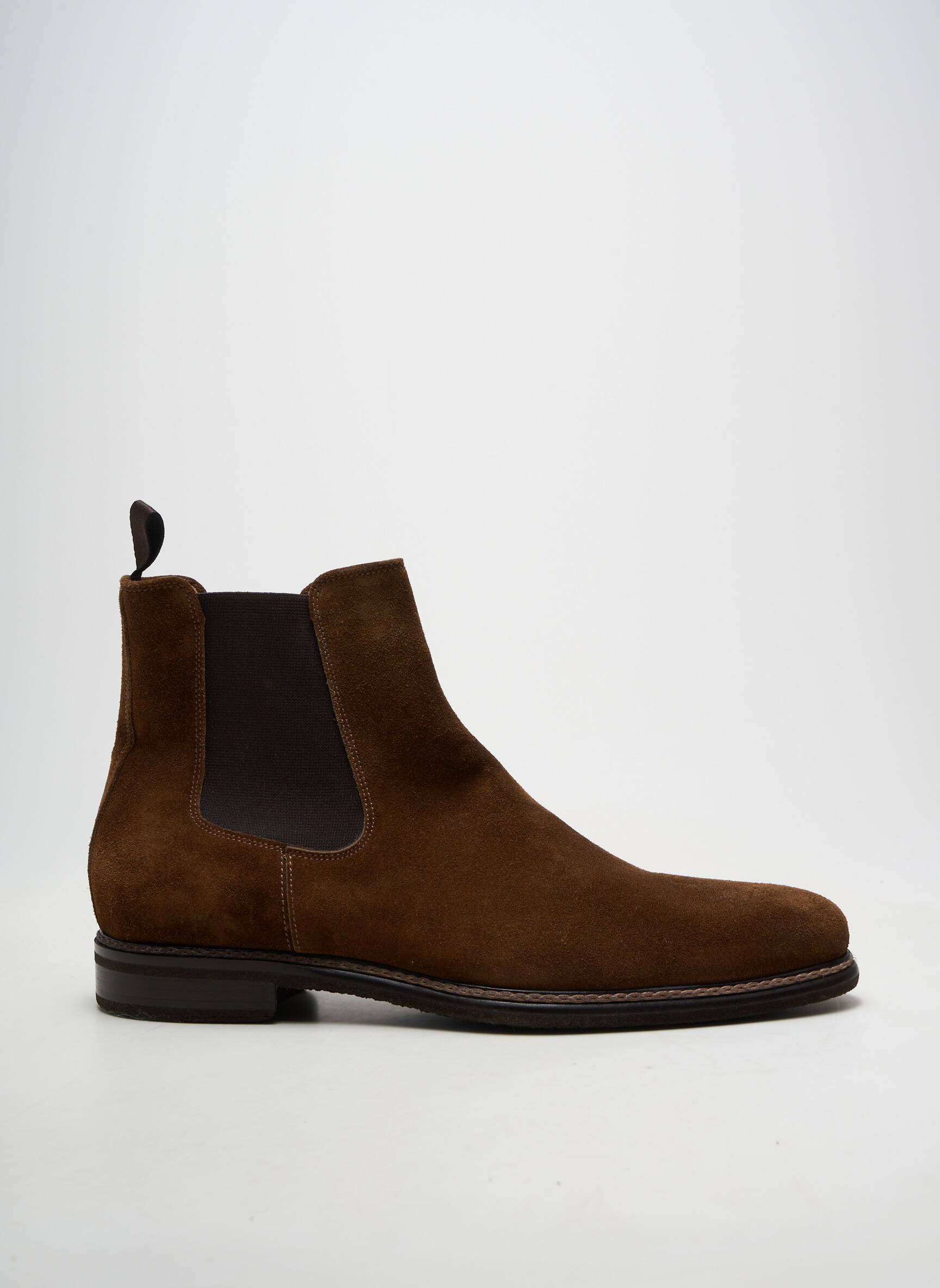 Bottines/boots bout rond talon bas marron FLECS homme