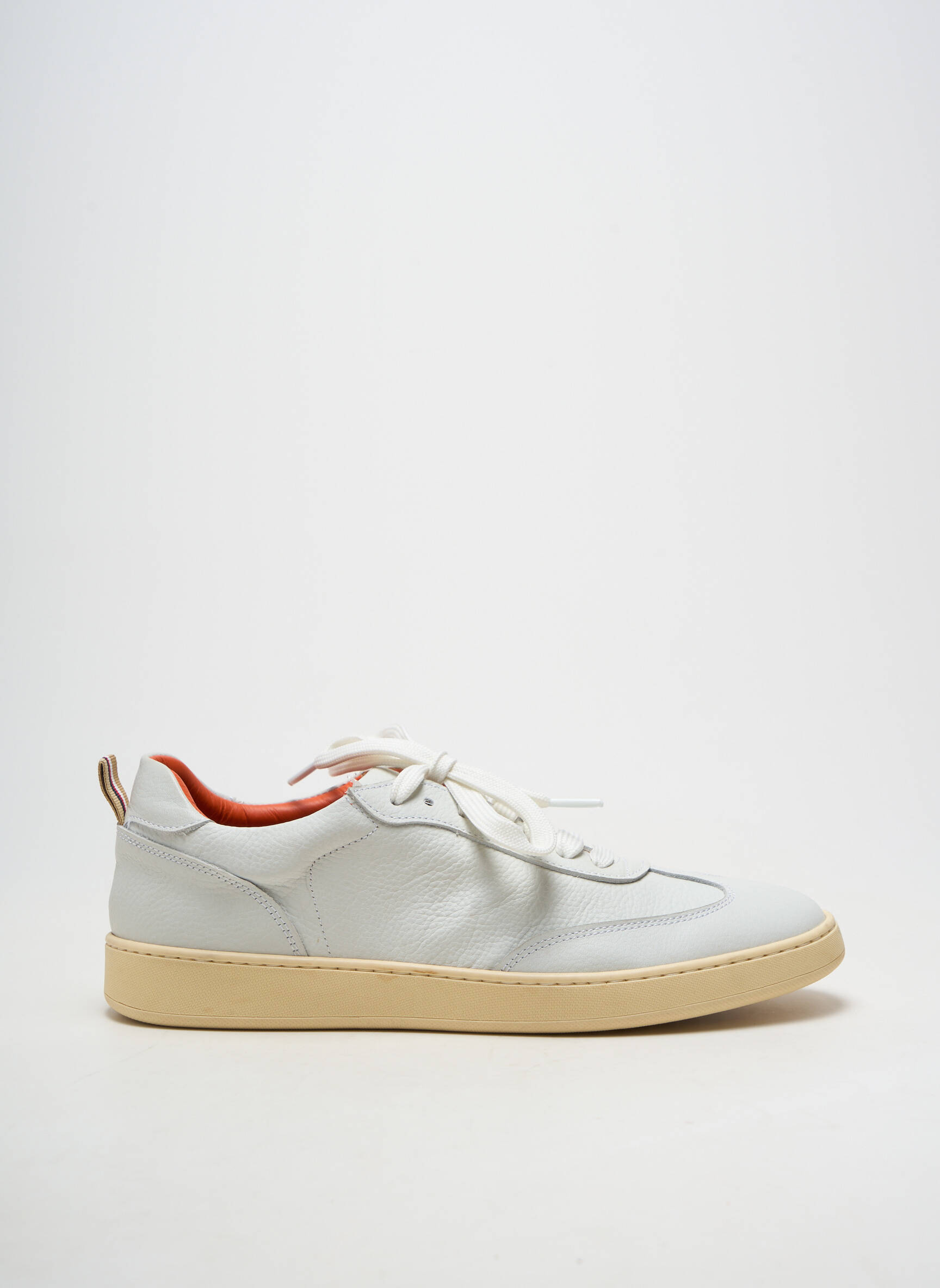 Baskets matière lisse bout rond blanc FLECS homme