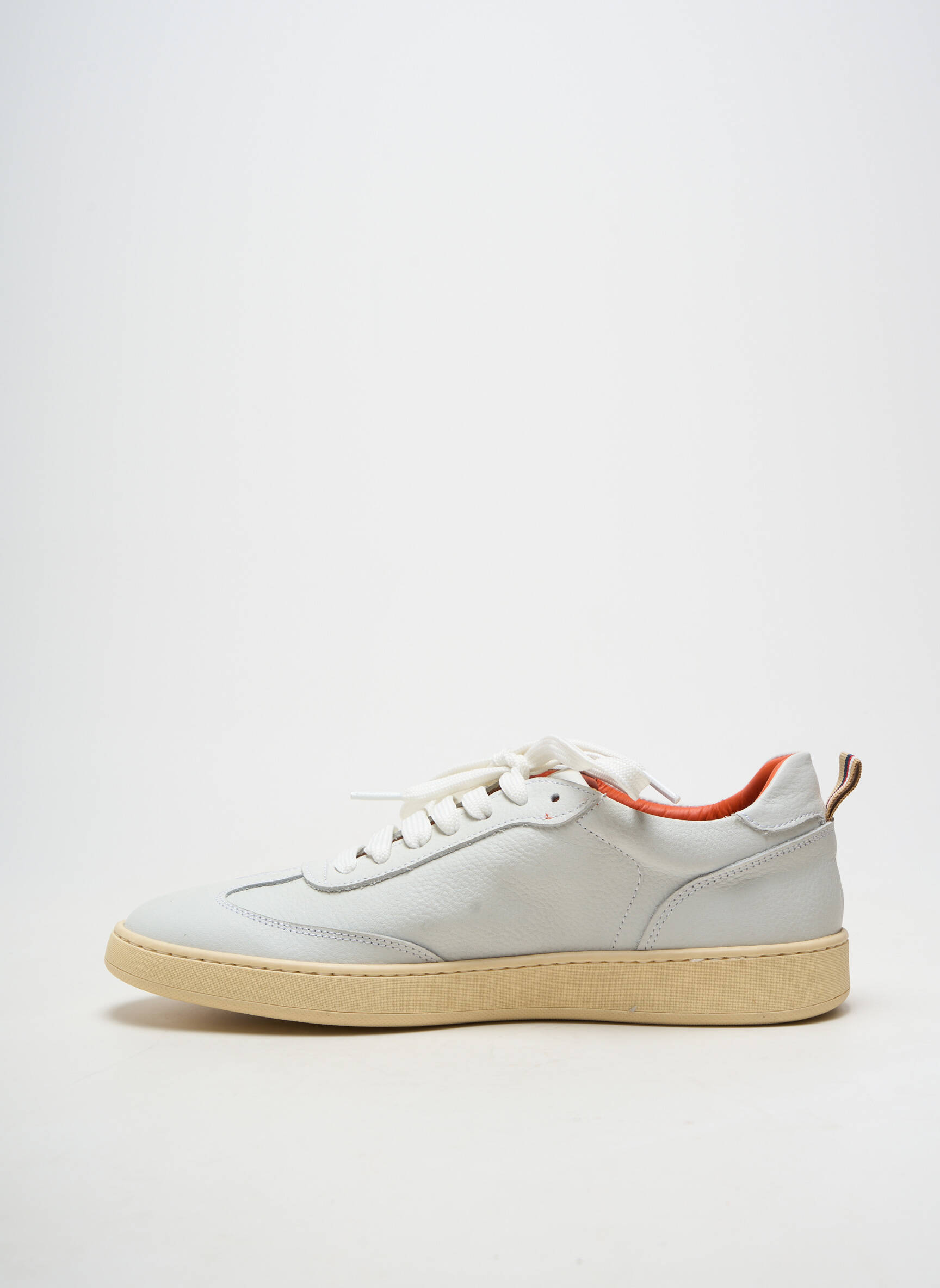 Baskets matière lisse bout rond blanc FLECS homme
