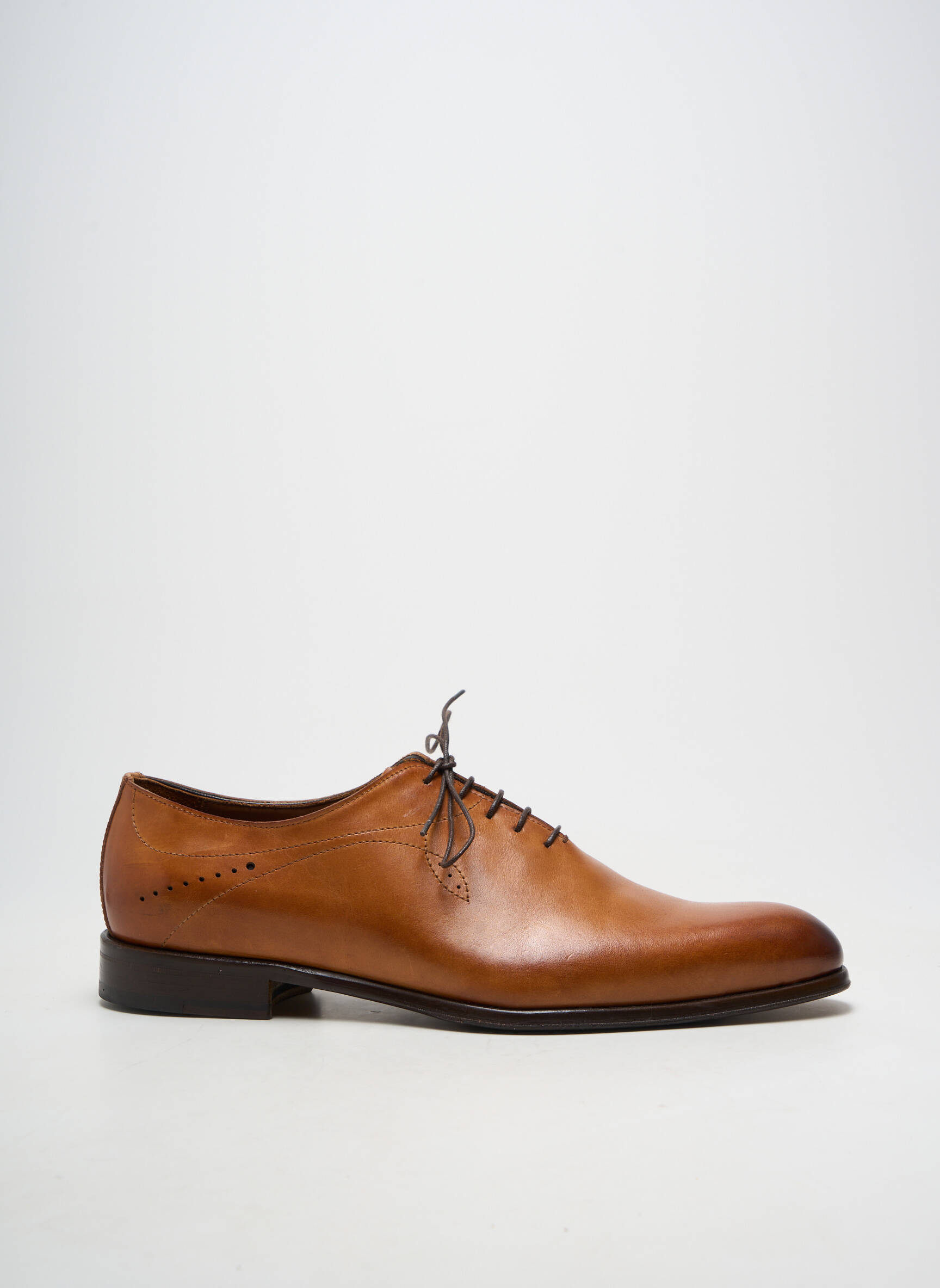 Derbies matière lisse talon bas marron FLECS homme