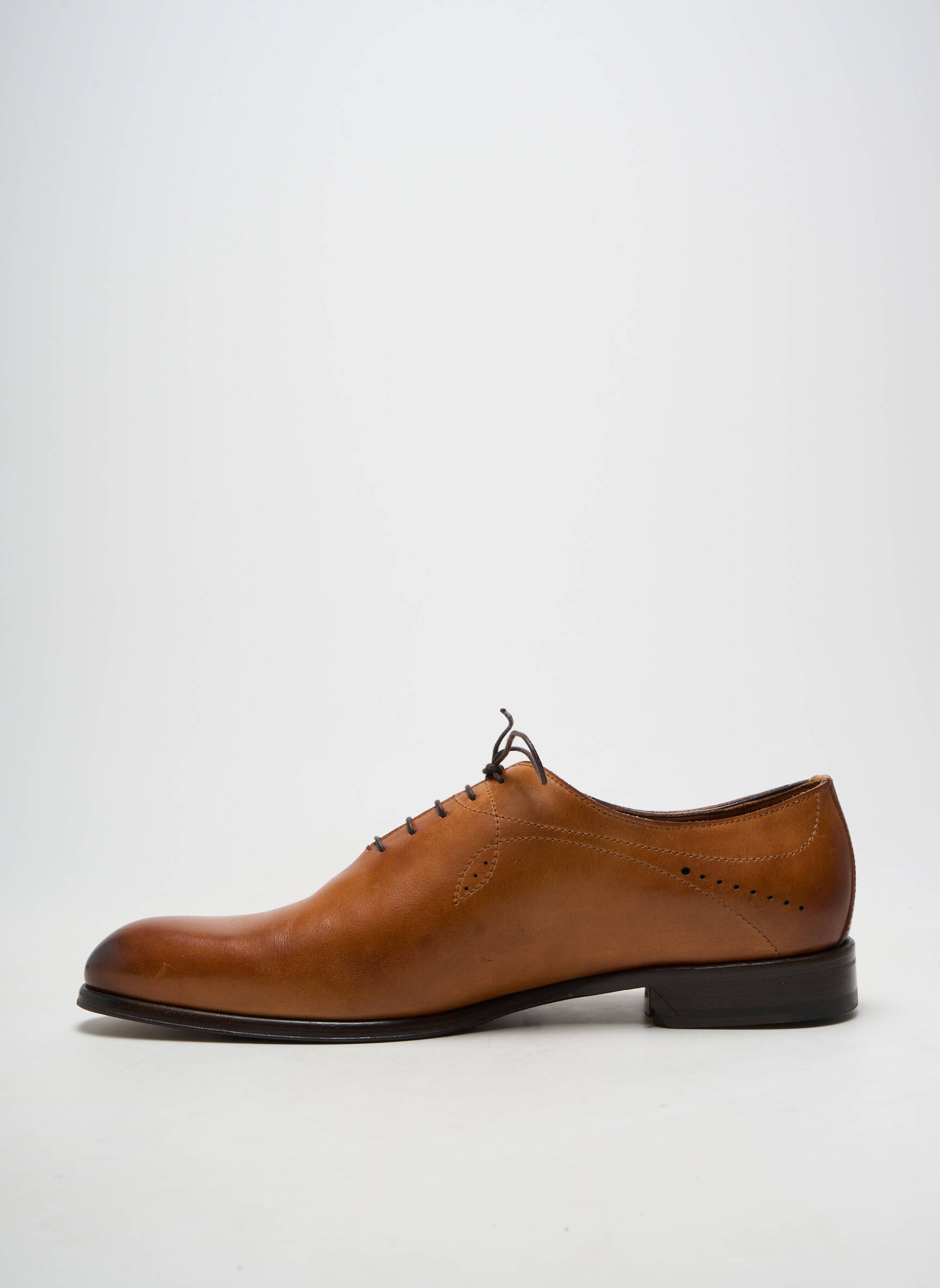 Derbies matière lisse talon bas marron FLECS homme