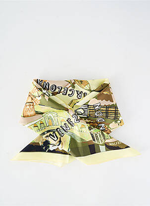Foulard effet matière satinée vert MALFROY femme