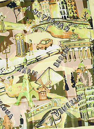 Foulard effet matière satinée vert MALFROY femme