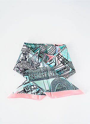 Foulard effet matière satinée bleu MALFROY femme