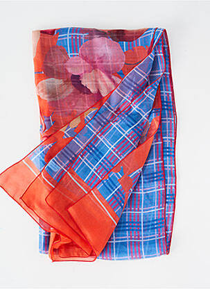 Foulard effet matière satinée bleu MALFROY femme