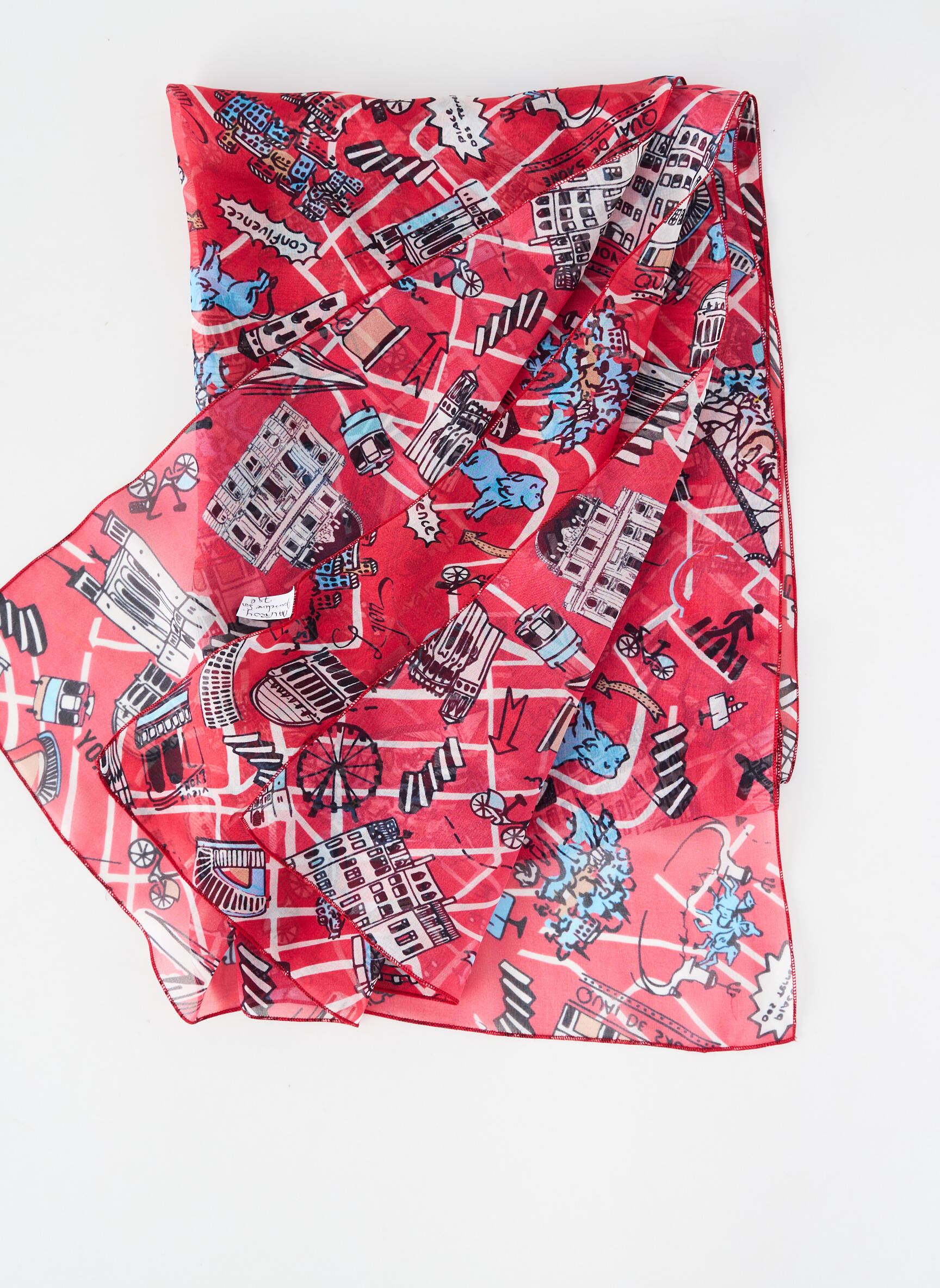 Foulard légère et transparente rouge MALFROY femme