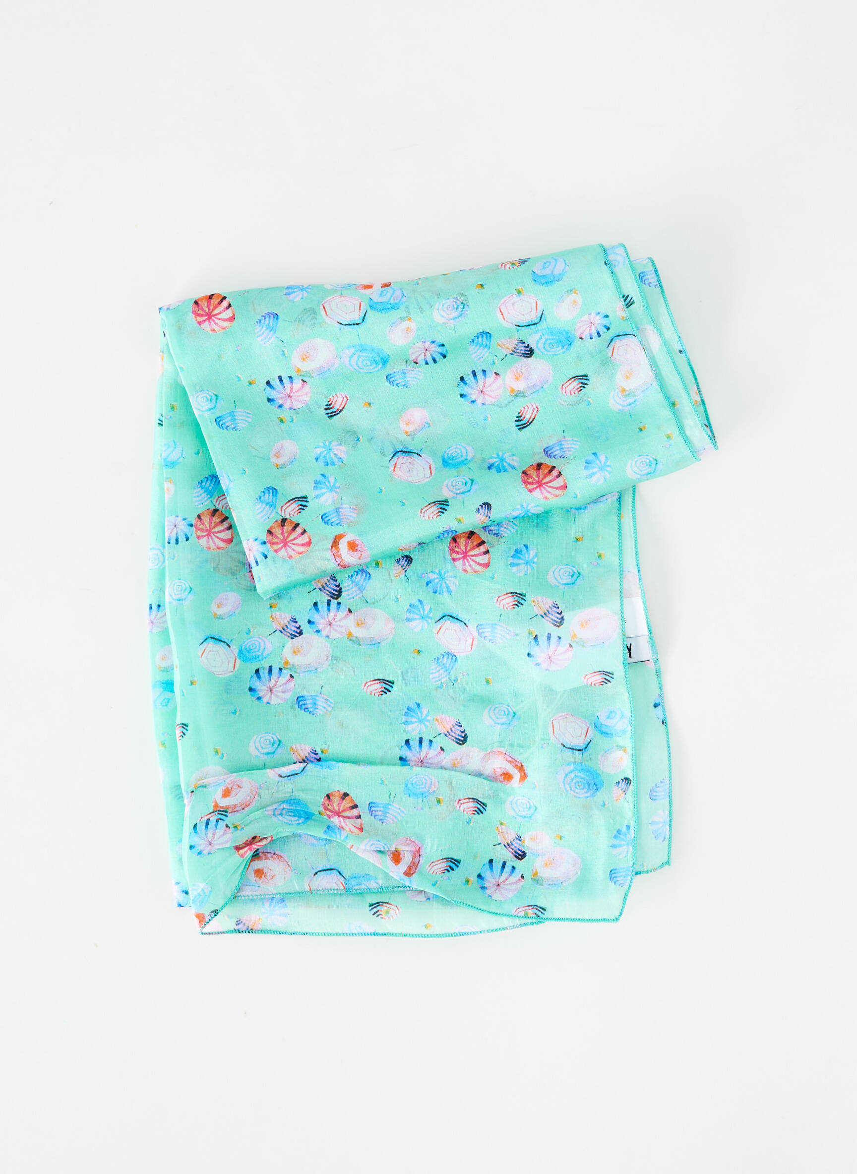 Foulard effet matière satinée bleu MALFROY femme