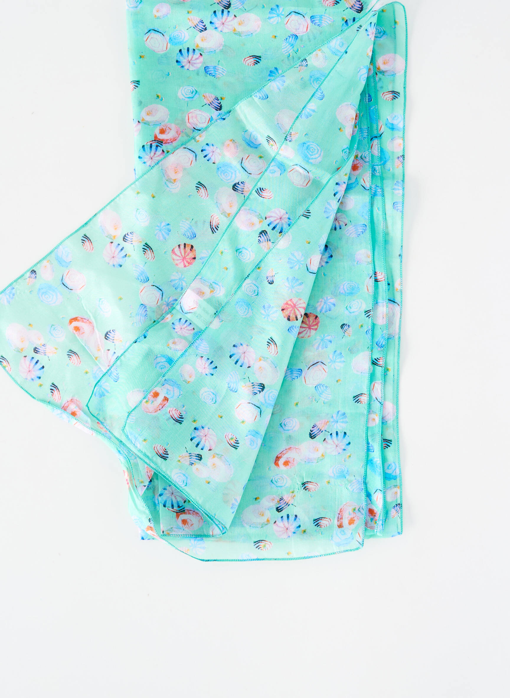 Foulard effet matière satinée bleu MALFROY femme