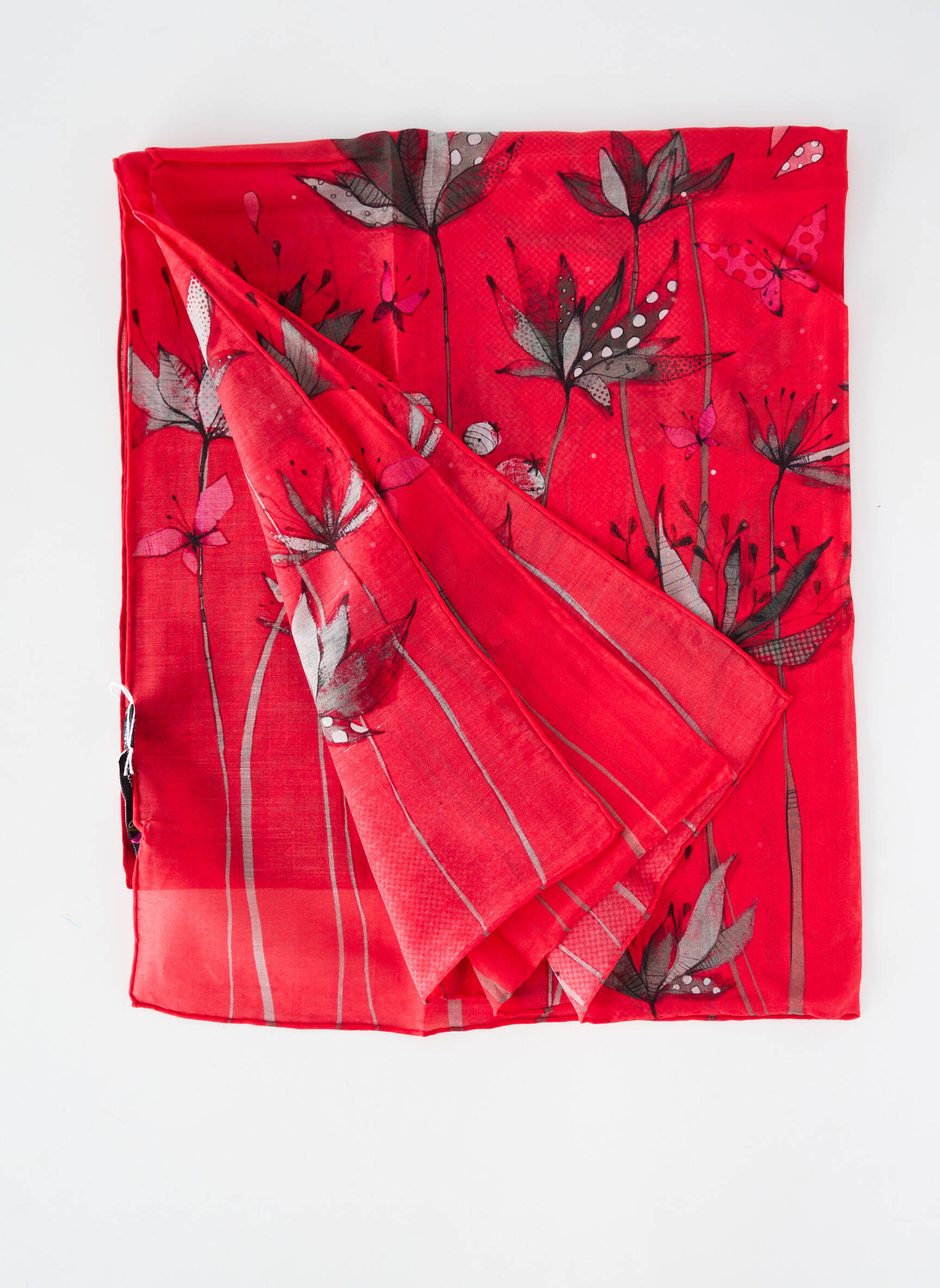 Foulard légère et transparente rouge LILI GAMBETTES femme
