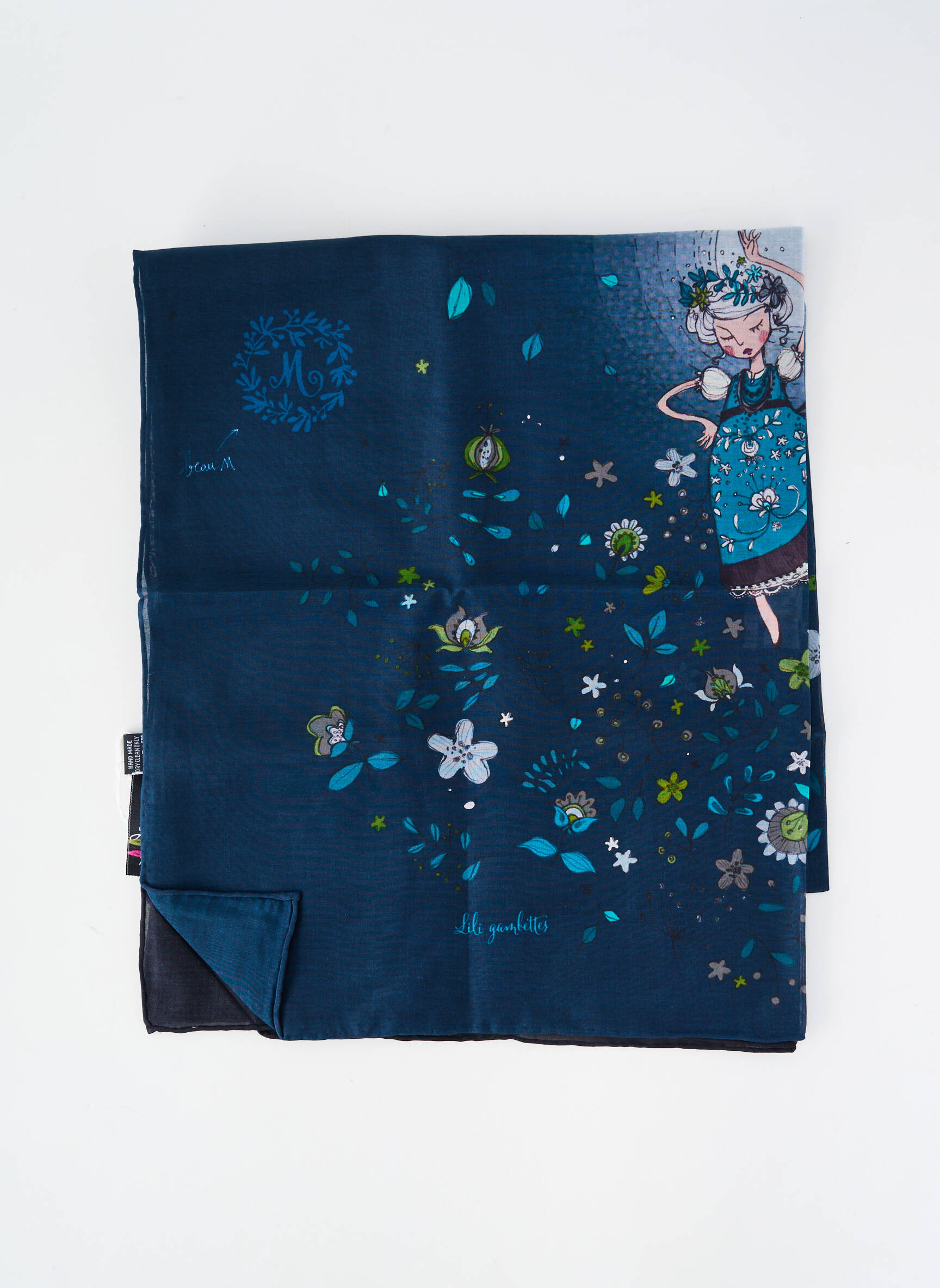 Foulard légère et transparente bleu LILI GAMBETTES femme