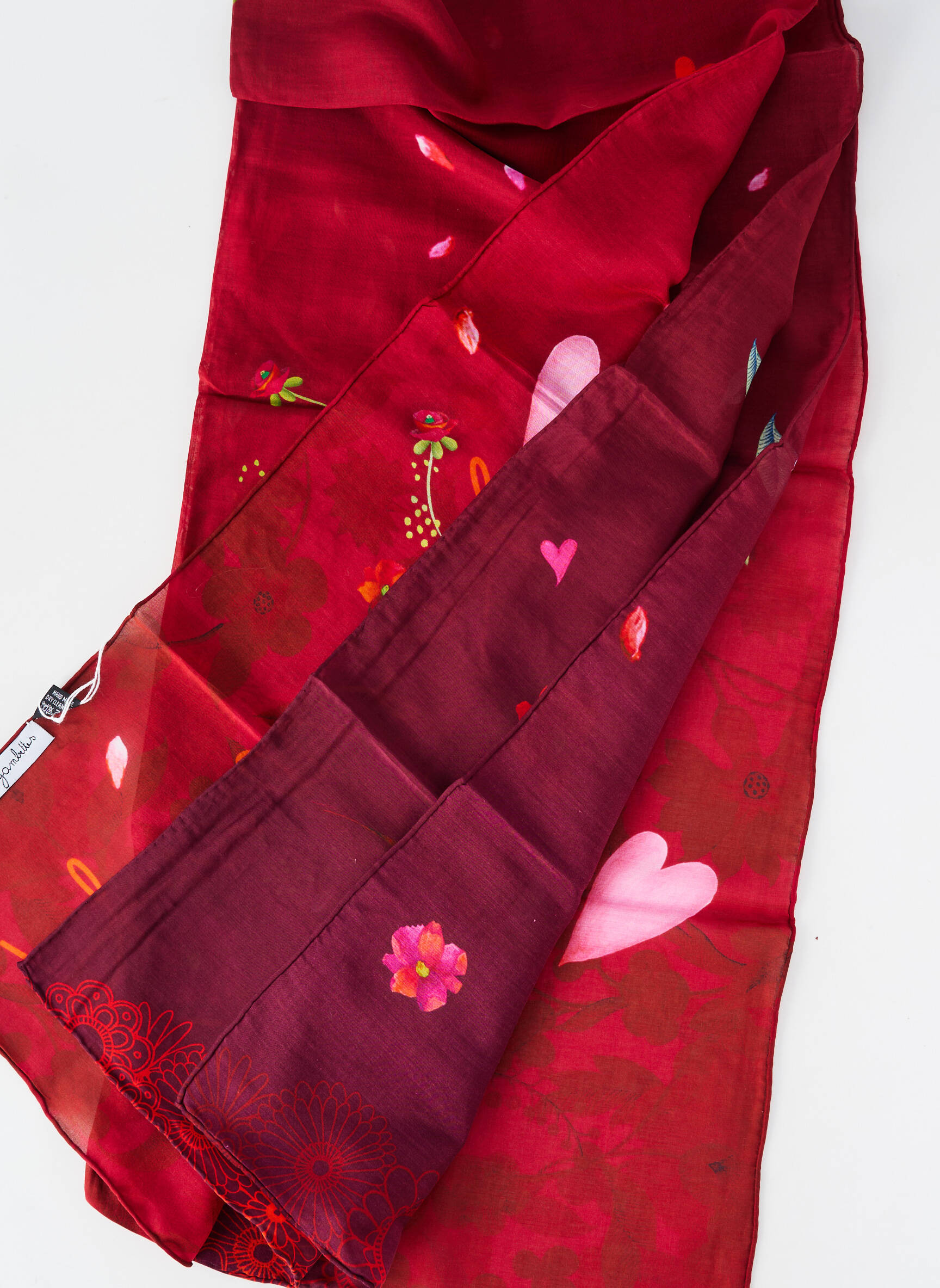 Foulard légère et transparente rouge LILI GAMBETTES femme