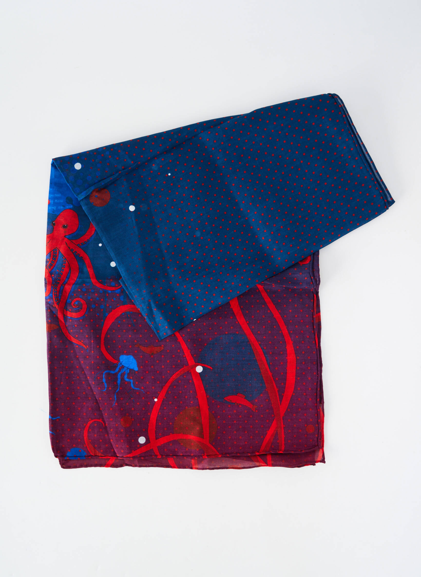 Foulard imprimé fantaisie bleu LILI GAMBETTES femme