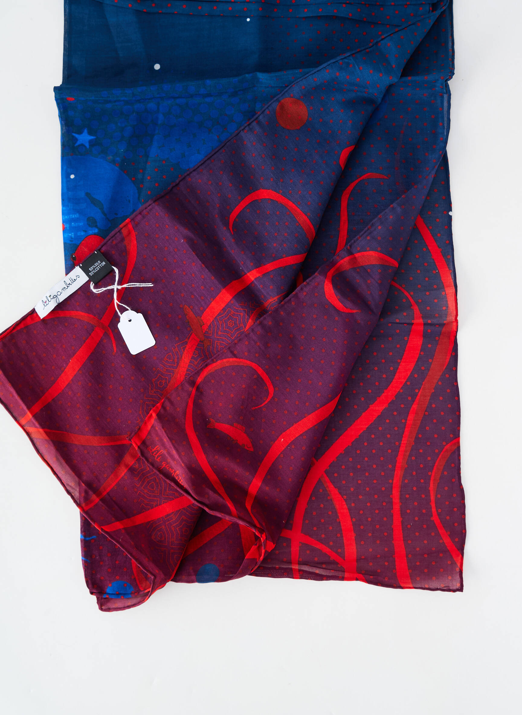 Foulard imprimé fantaisie bleu LILI GAMBETTES femme