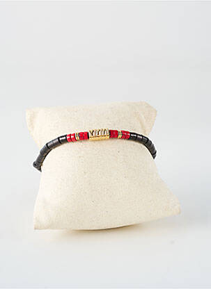 Bracelet fermeture fermoir mousqueton noir NILAI femme
