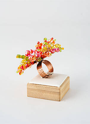Bague ornement perles rouge KONPLOTT femme
