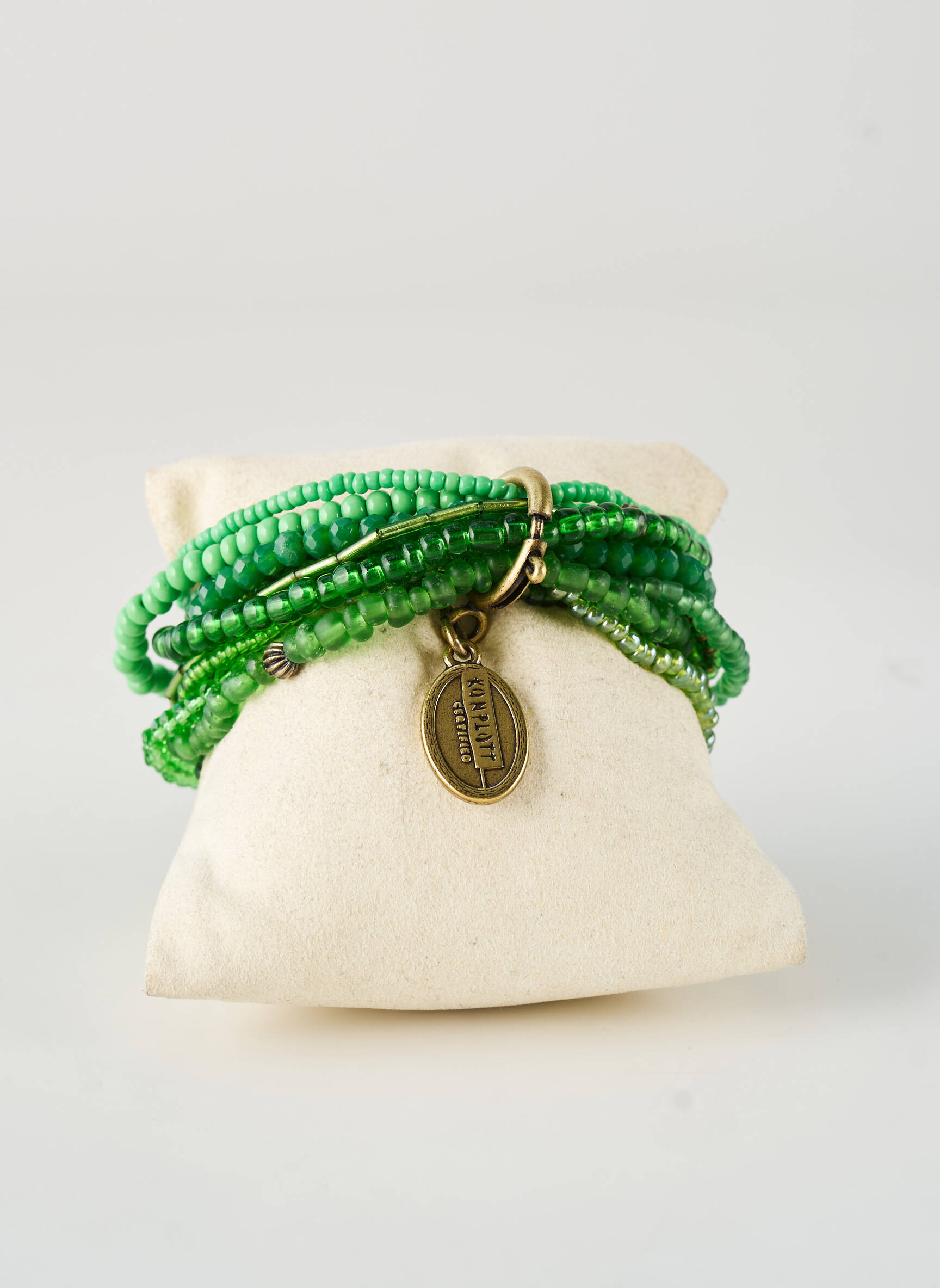 Bracelet ornement perles vert KONPLOTT femme