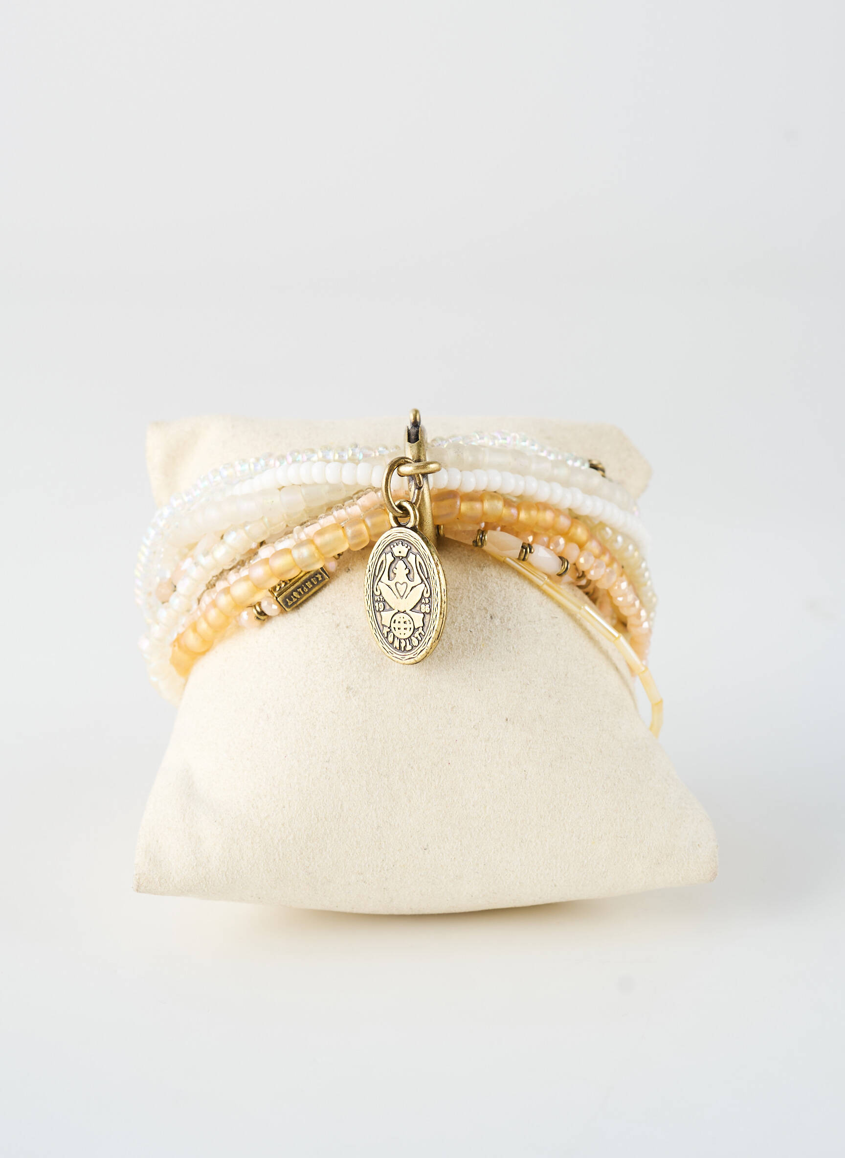 Bracelet ornement perles beige KONPLOTT femme