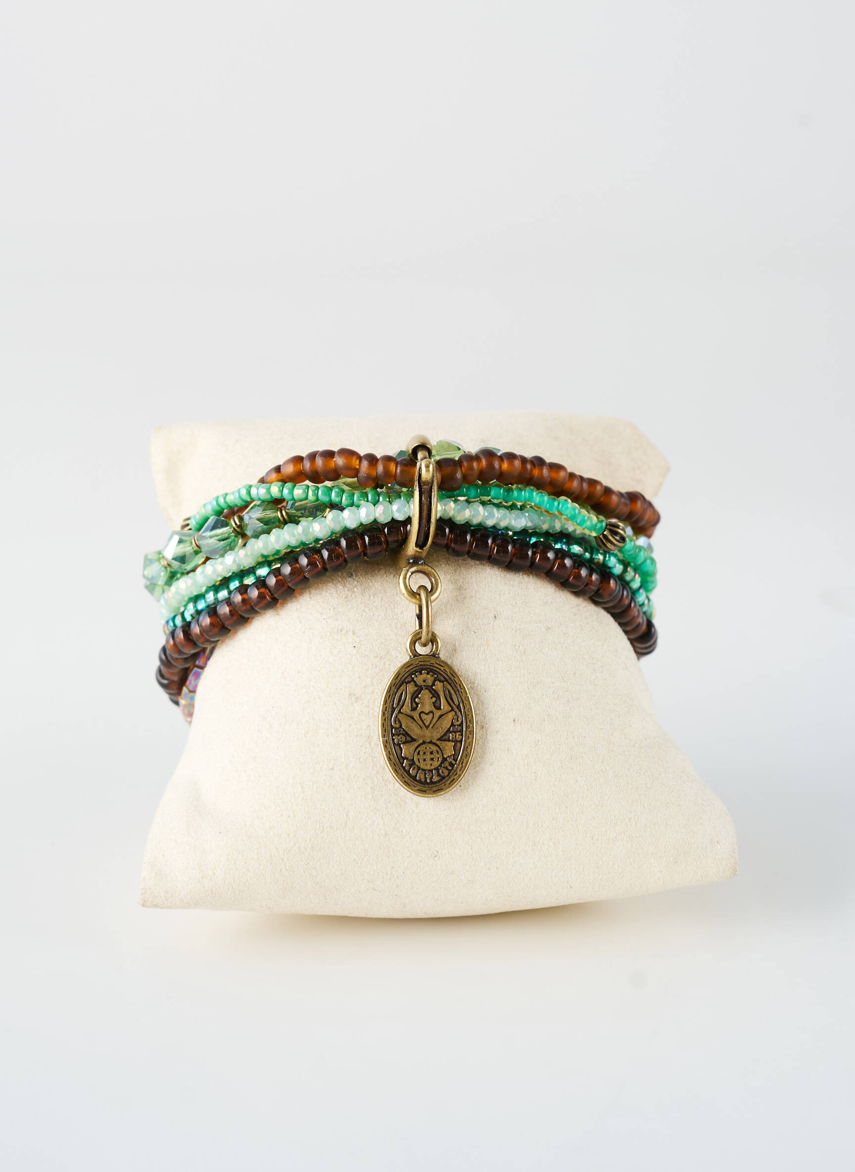 Bracelet ornement perles vert KONPLOTT femme