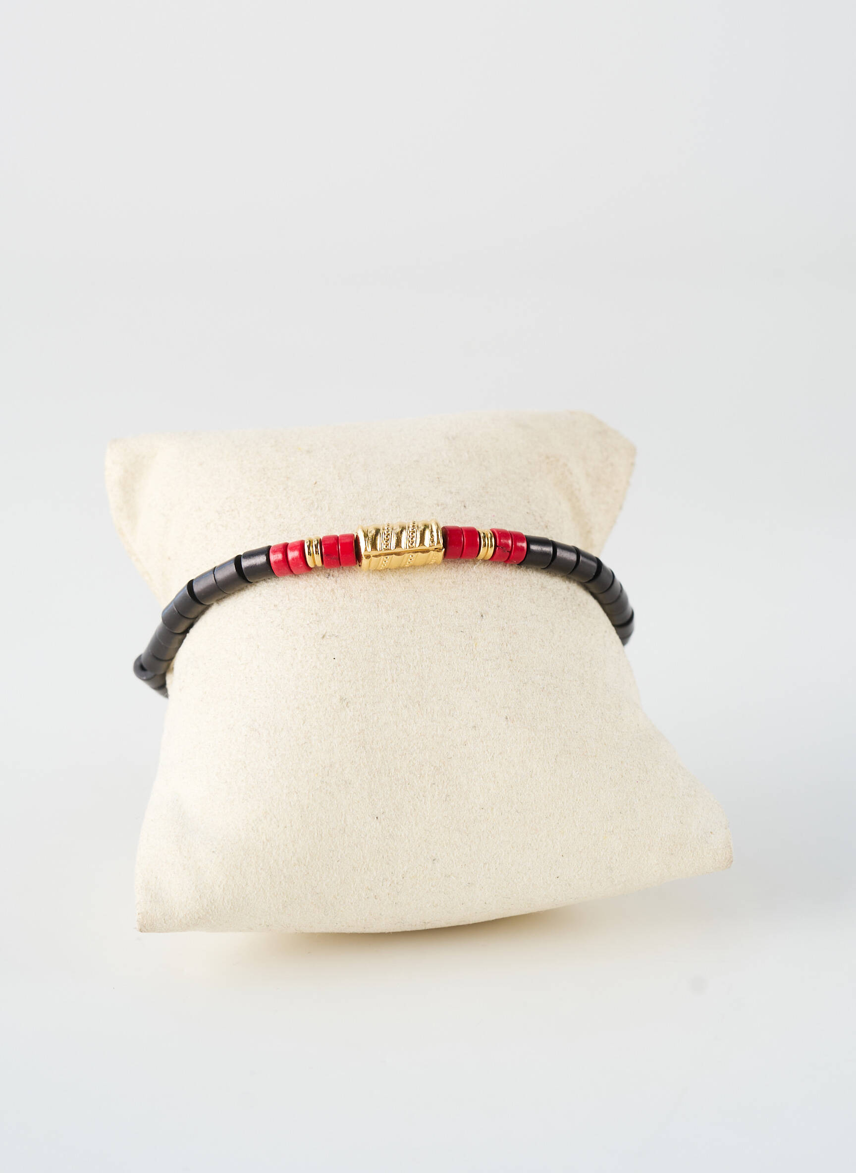 Bracelet fermeture fermoir mousqueton noir NILAI femme