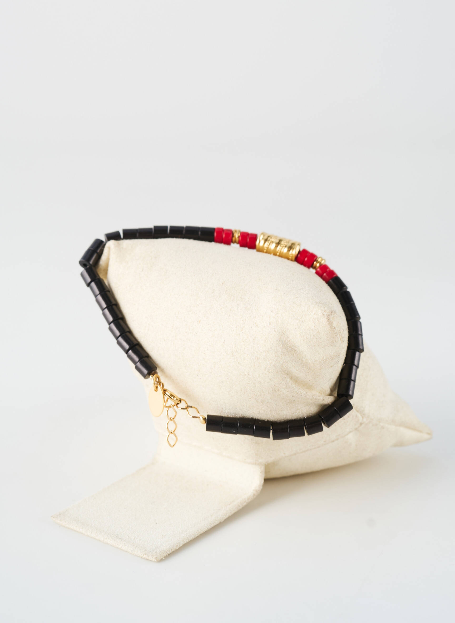 Bracelet fermeture fermoir mousqueton noir NILAI femme