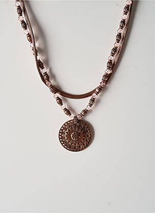 Collier ornement perles marron KONPLOTT femme