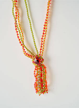 Collier fermeture fermoir en t orange KONPLOTT femme