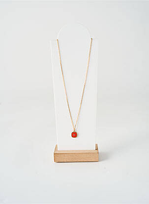 Collier ornement breloque / pampille orange NILAI femme