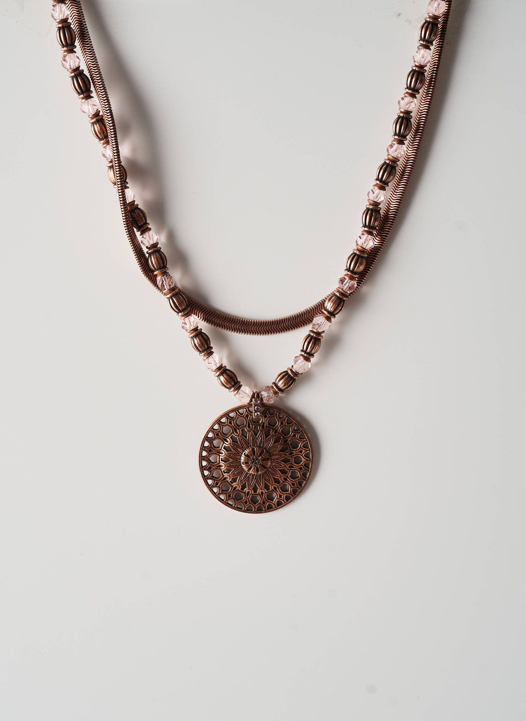 Collier ornement perles marron KONPLOTT femme