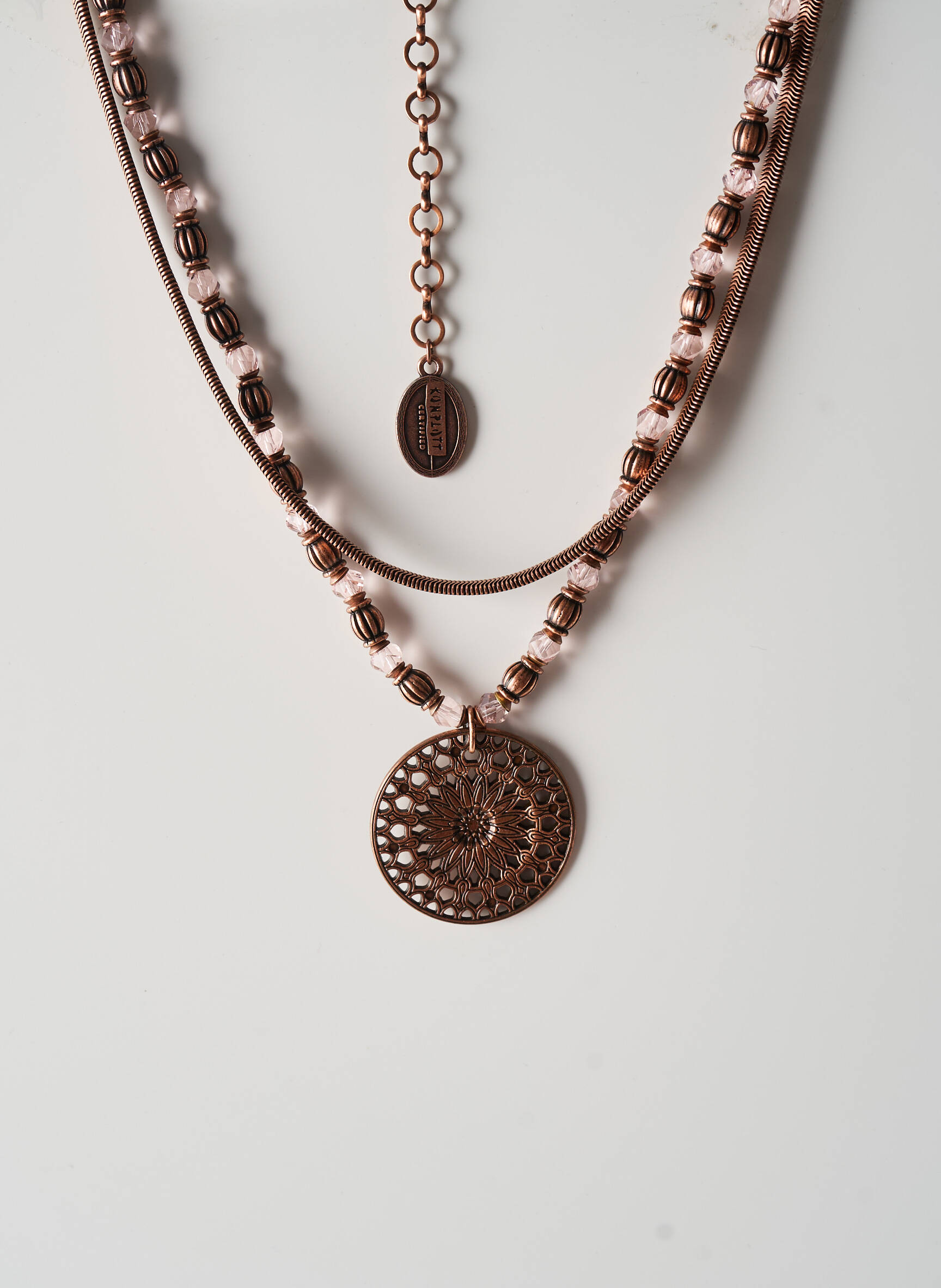 Collier ornement perles marron KONPLOTT femme