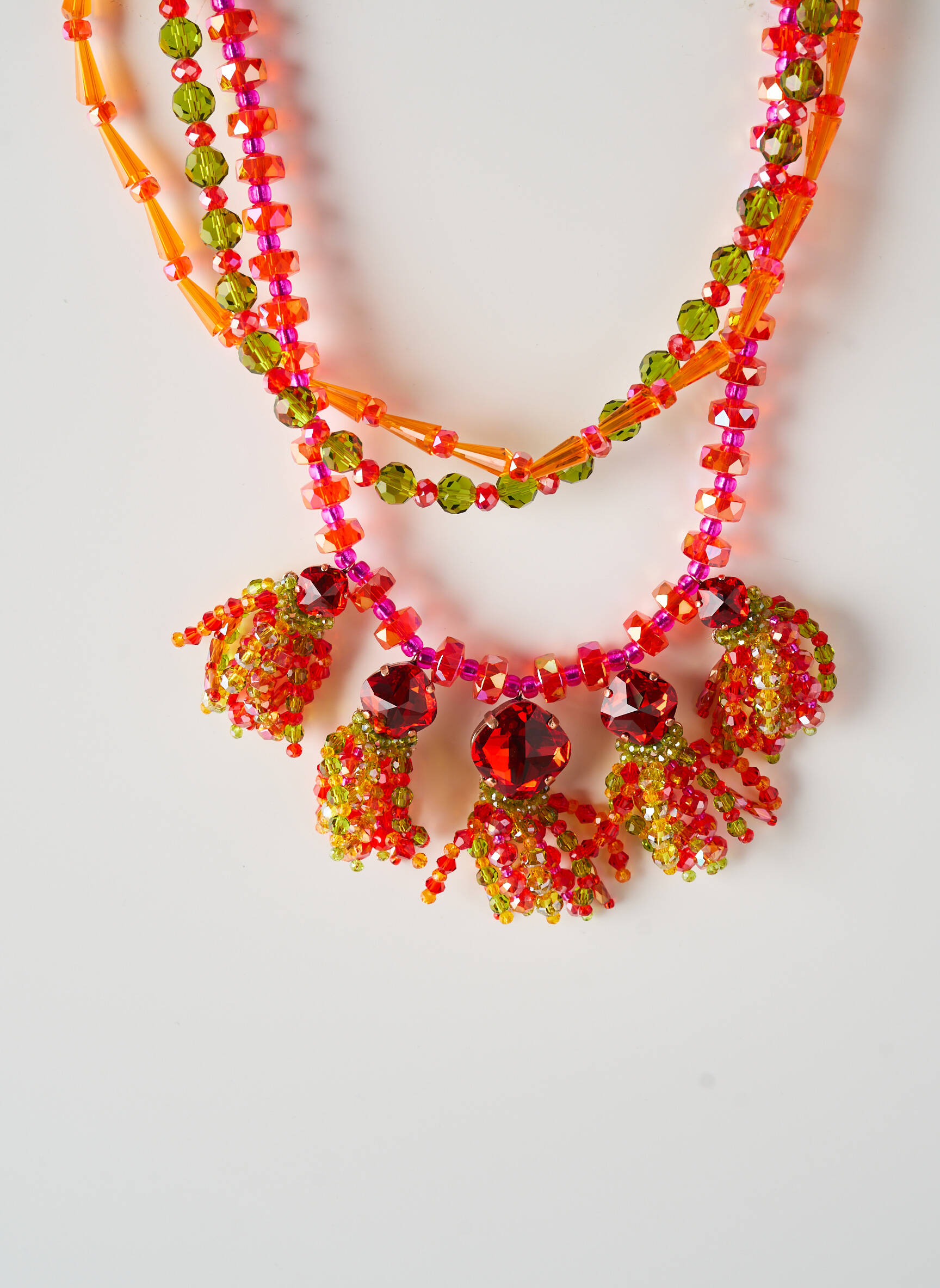 Collier ornement perles orange KONPLOTT femme