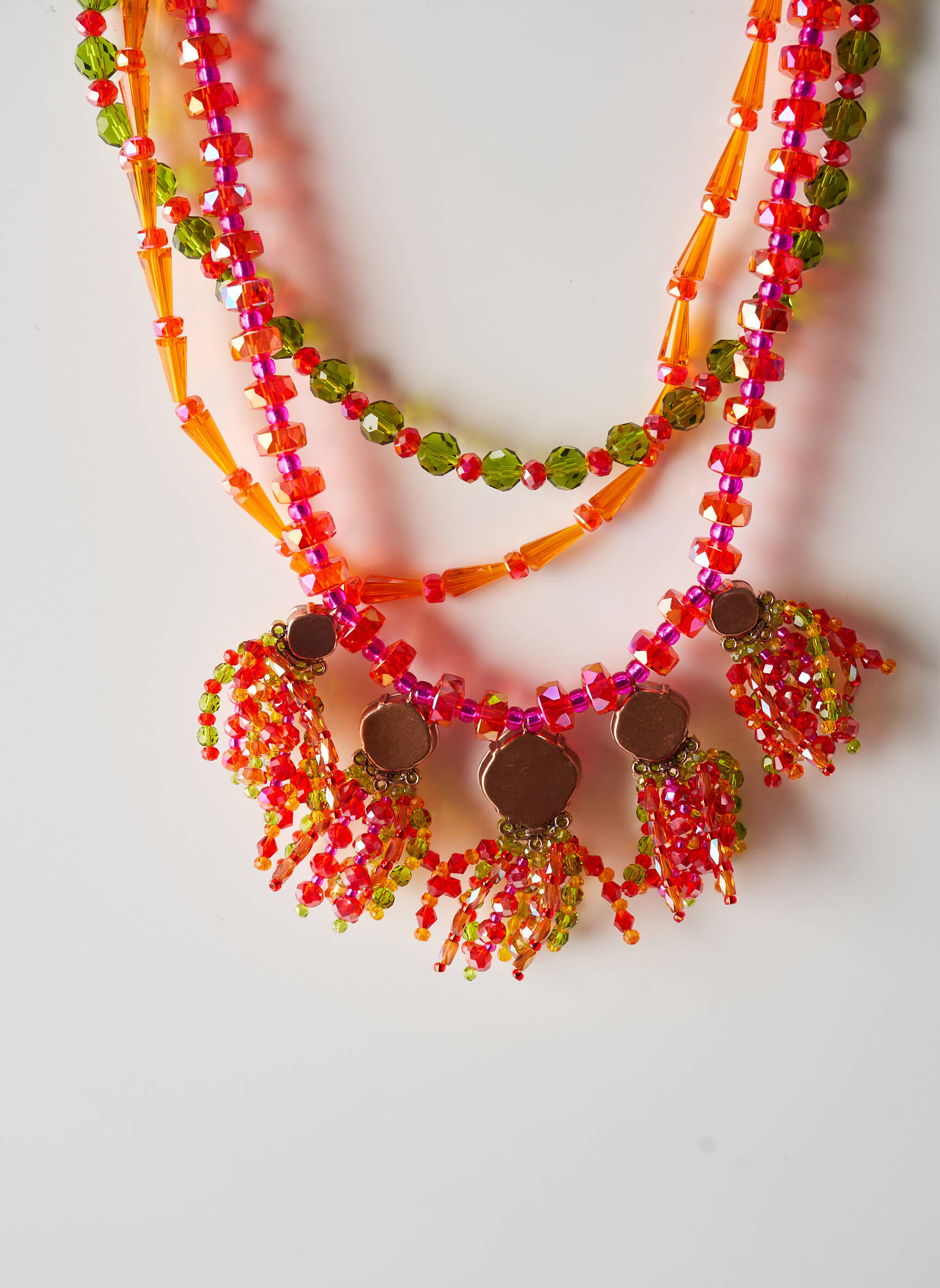 Collier ornement perles orange KONPLOTT femme