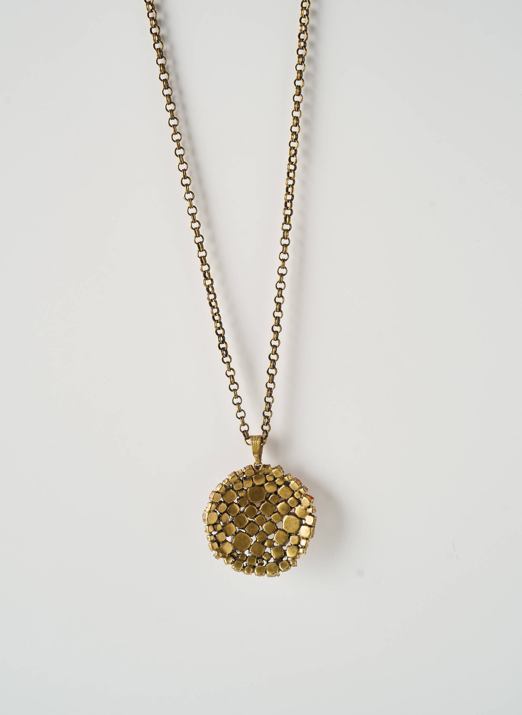 Collier matériaux métal orange KONPLOTT femme