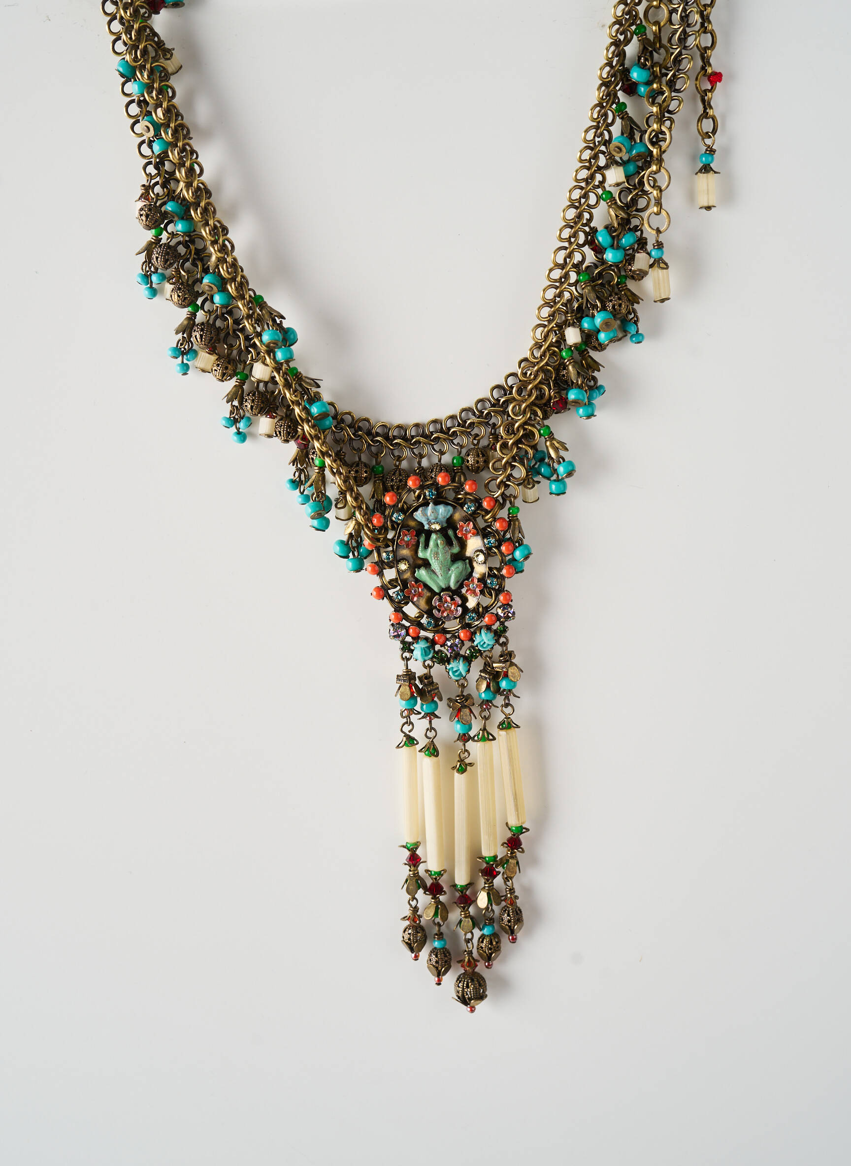 Collier ornement perles bleu KONPLOTT femme