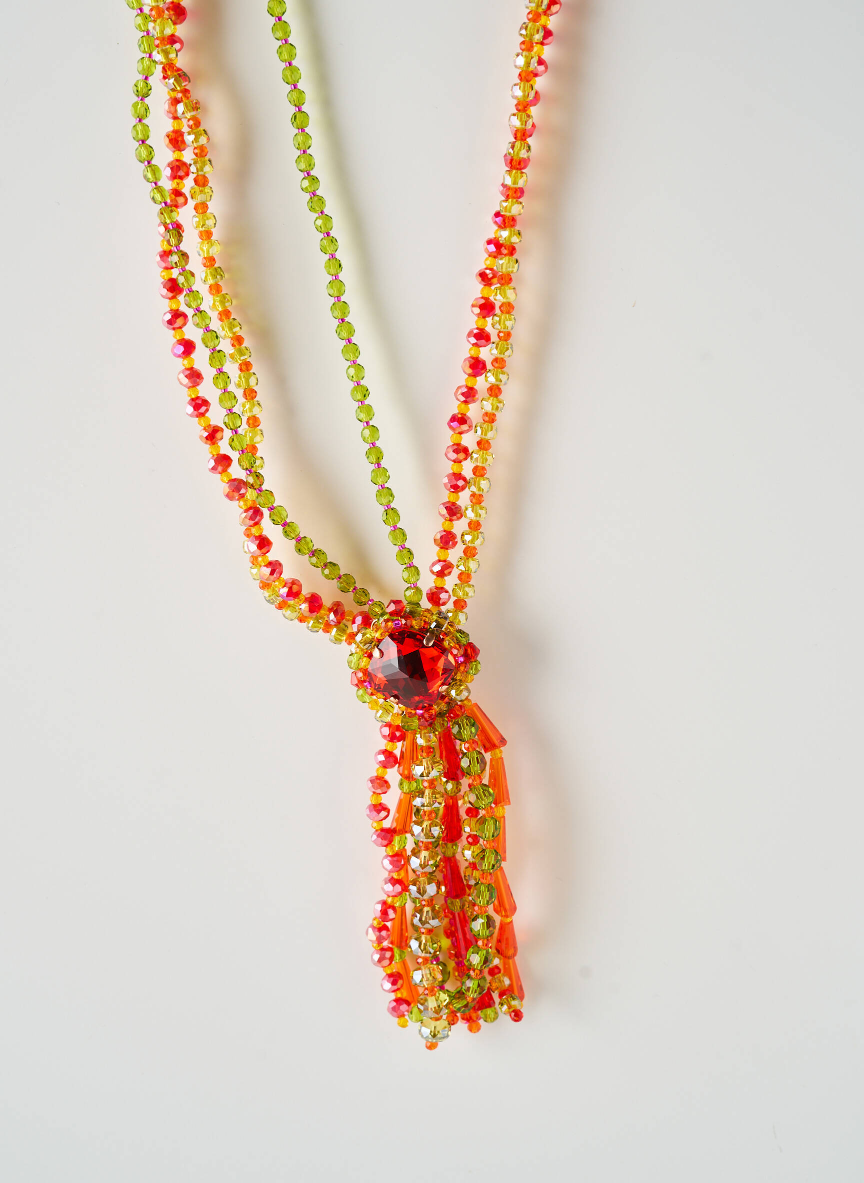 Collier fermeture fermoir en t orange KONPLOTT femme