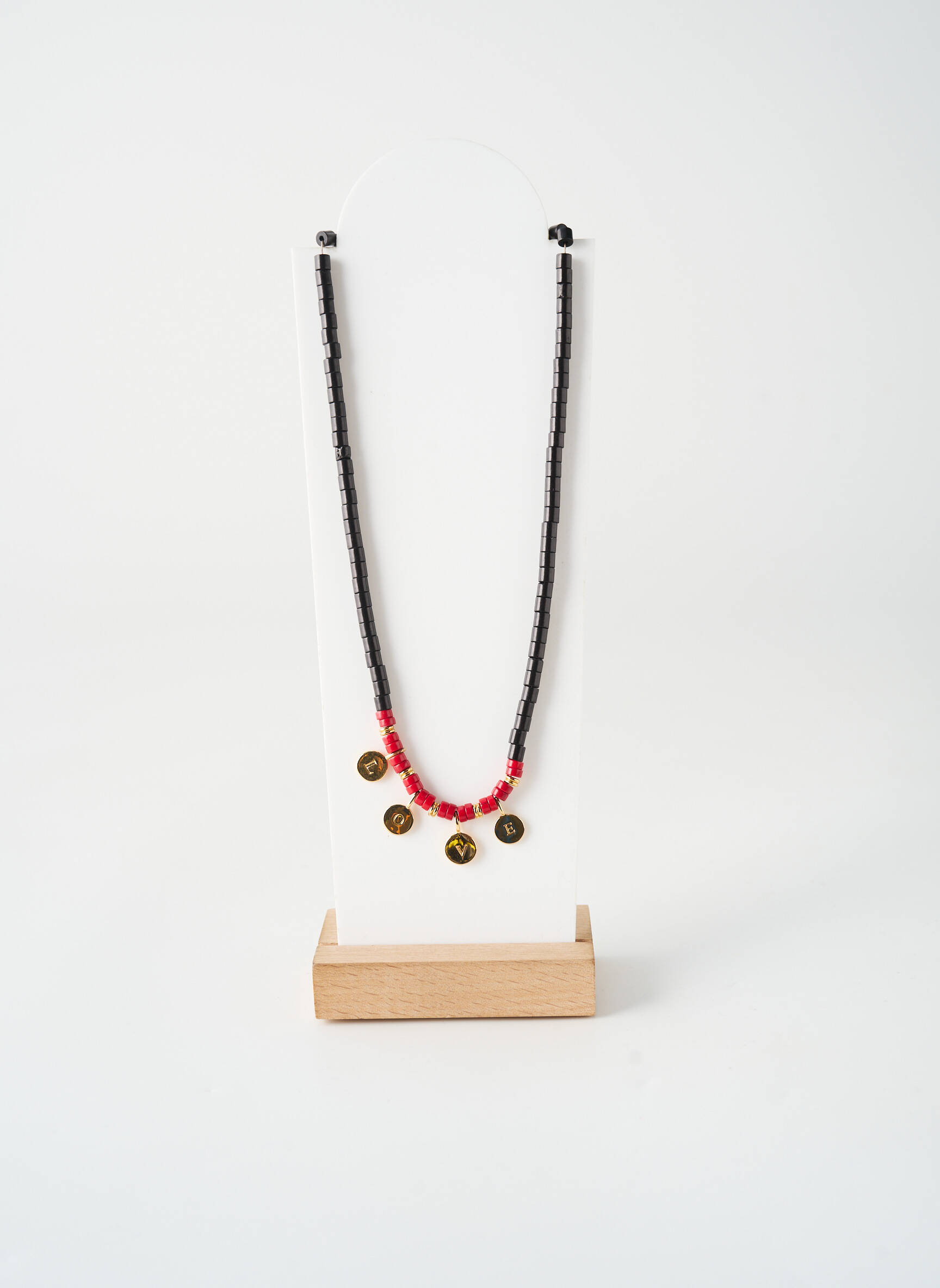 Collier ornement perles noir NILAI femme