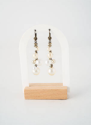 Boucles d’oreilles fermeture fermoir clips blanc KONPLOTT femme