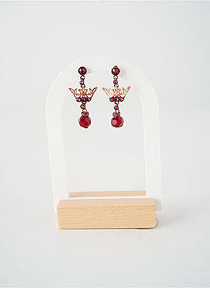 Boucles d’oreilles ornement pierre rouge KONPLOTT femme