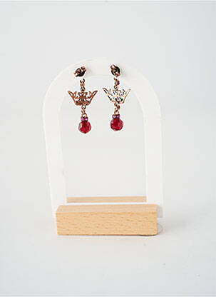 Boucles d’oreilles ornement pierre rouge KONPLOTT femme