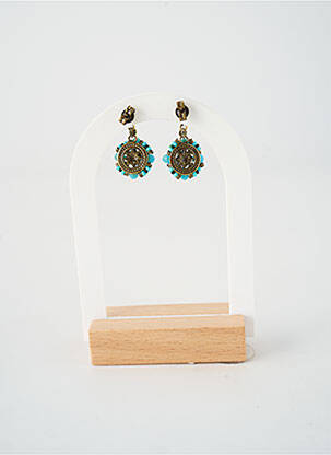 Boucles d’oreilles matériaux métal bleu KONPLOTT femme