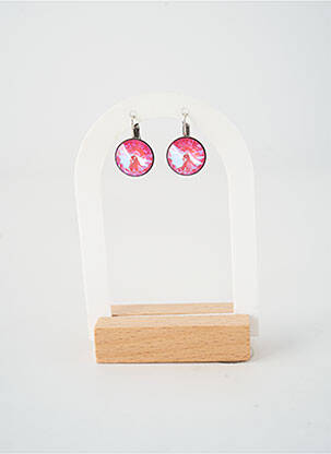 Boucles d’oreilles fermeture fermoir clips rose KONPLOTT femme