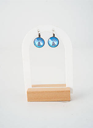Boucles d’oreilles fermeture fermoir clips bleu KONPLOTT femme