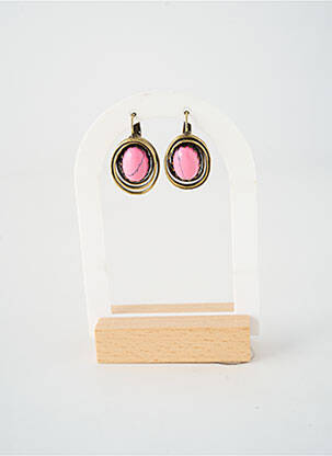 Boucles d’oreilles ornement pierre rose KONPLOTT femme