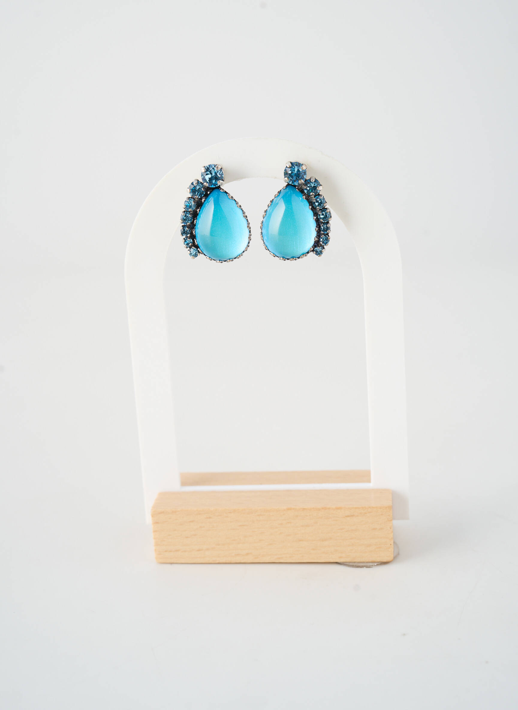 Boucles d’oreilles ornement pierre bleu KONPLOTT femme