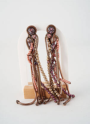 Boucles d’oreilles fermeture fermoir clips rose KONPLOTT femme