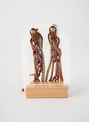 Boucles d’oreilles ornement perles rose KONPLOTT femme