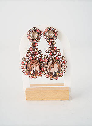 Boucles d’oreilles fermeture fermoir clips rose KONPLOTT femme