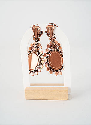 Boucles d’oreilles fermeture fermoir clips rose KONPLOTT femme