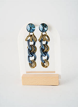 Boucles d’oreilles matériaux métal bleu KONPLOTT femme